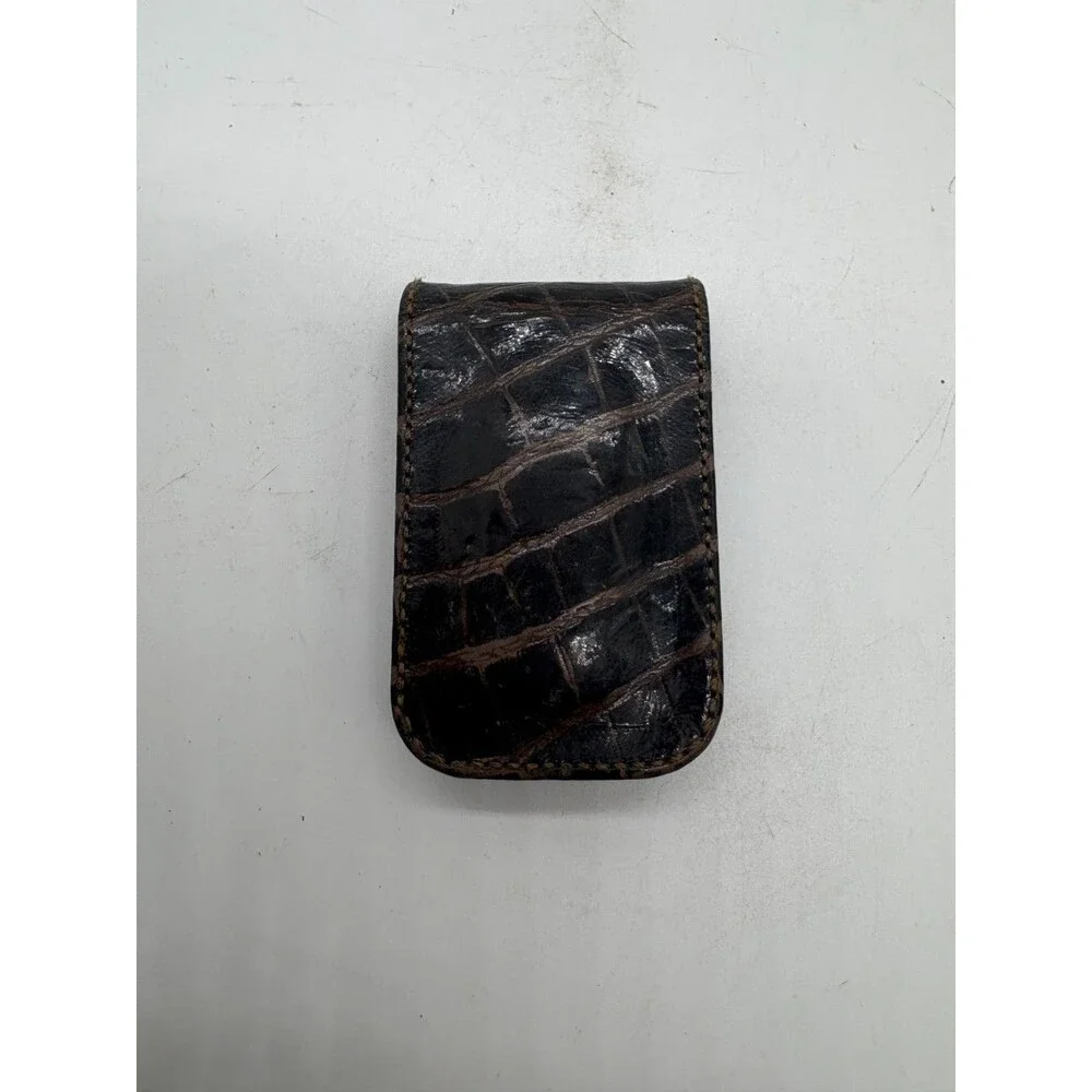 Genuine Alligator Crocodile Leather Golf Ball Marker Holder w/ 2 Markers Onion C